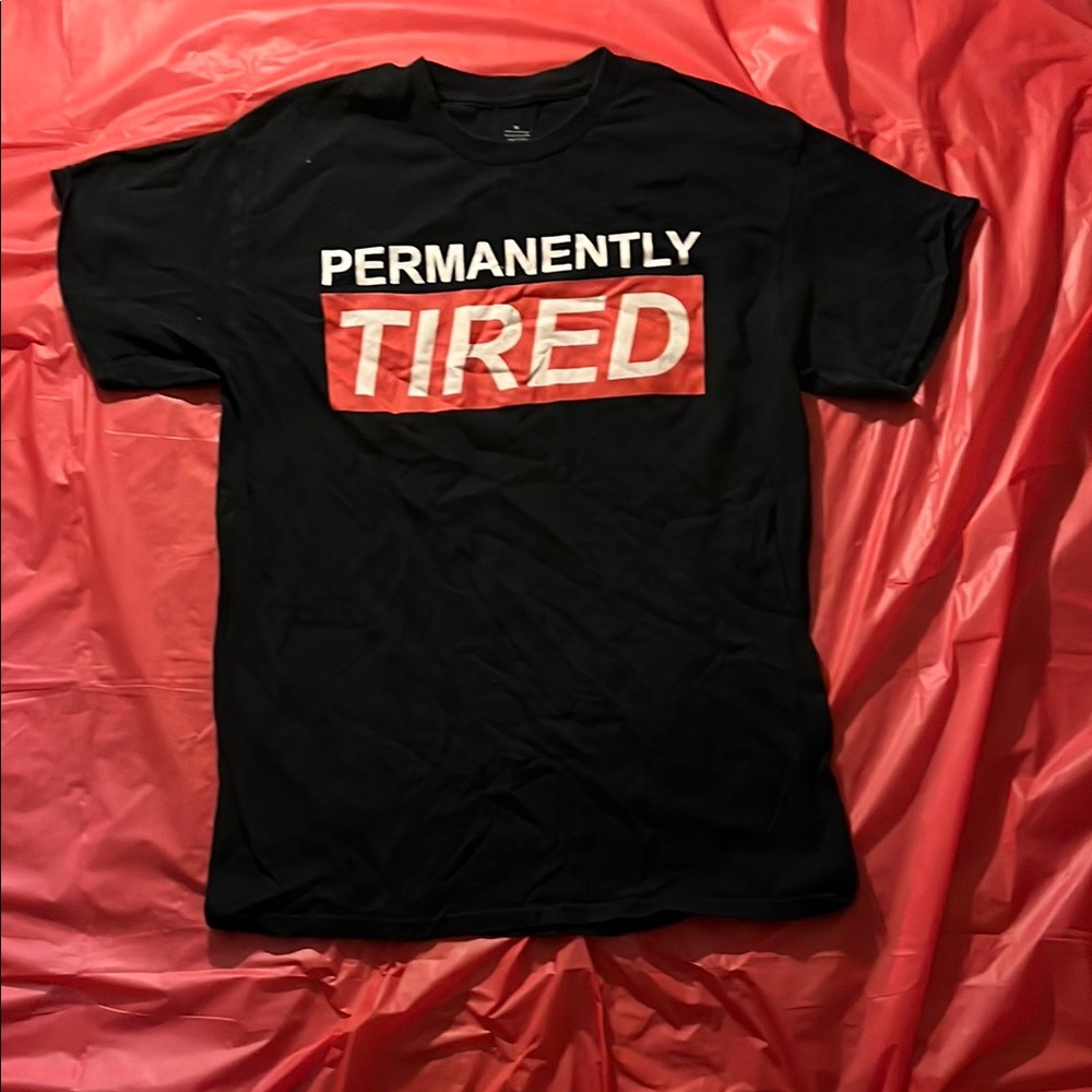 Black Graphic T-Shirt - Permanently Tired